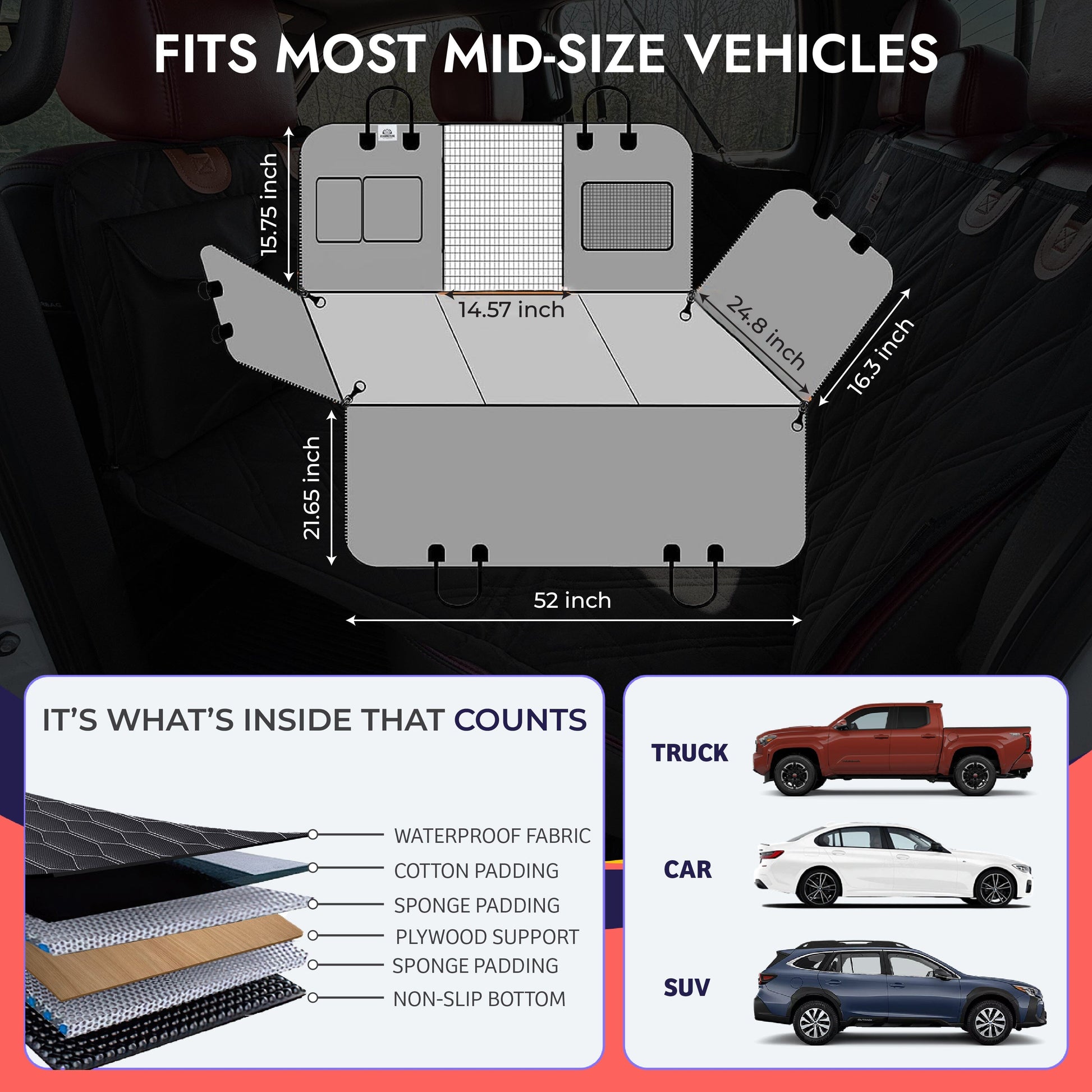 dog back seat extender