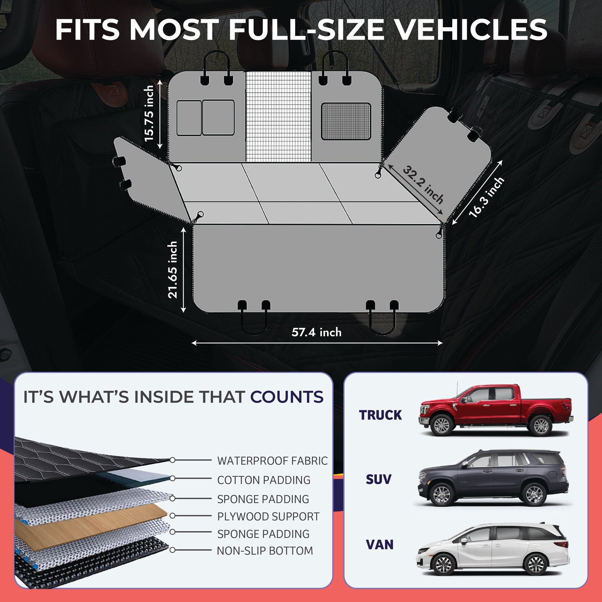 truck back seat extender for dogs