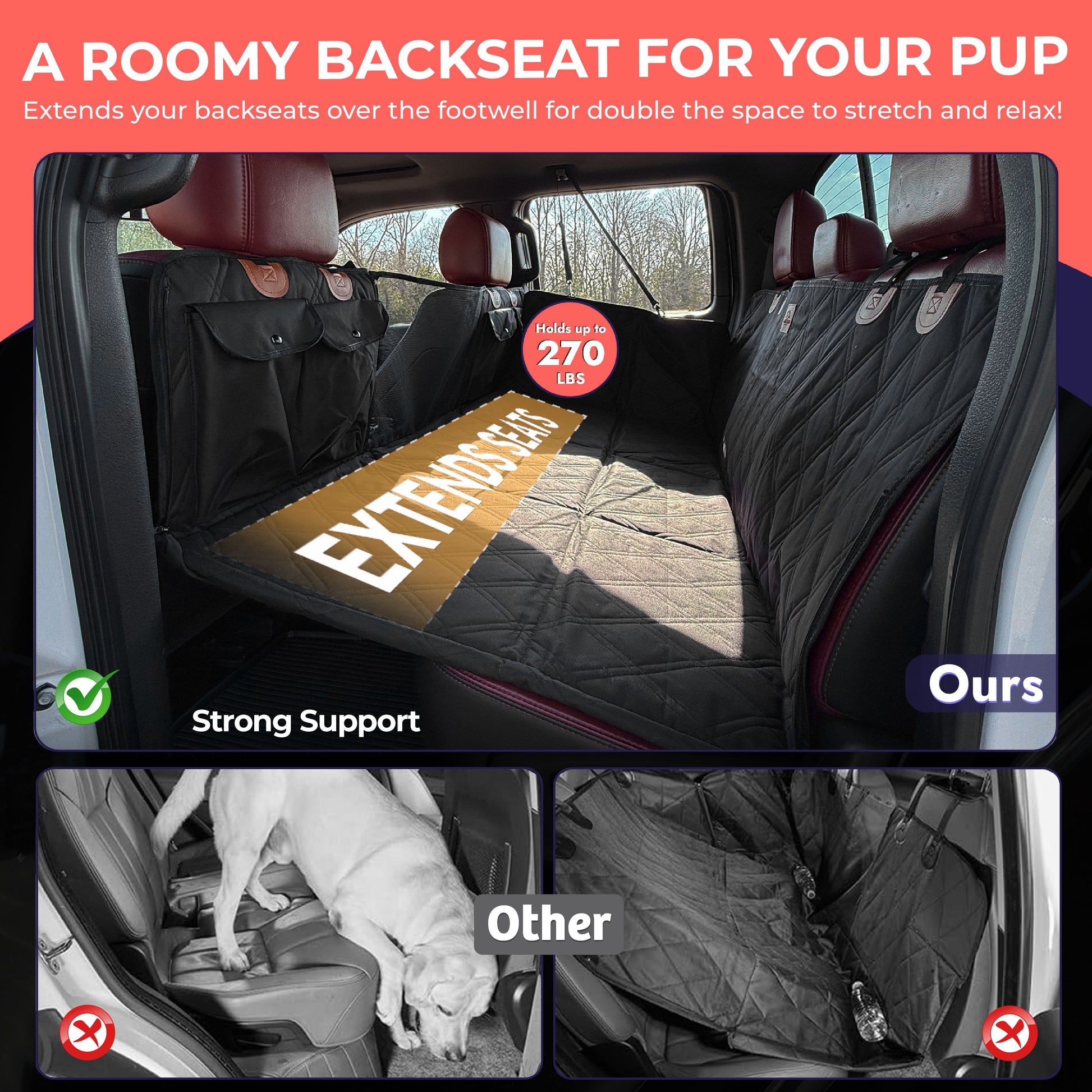 Back seat extender for dogs