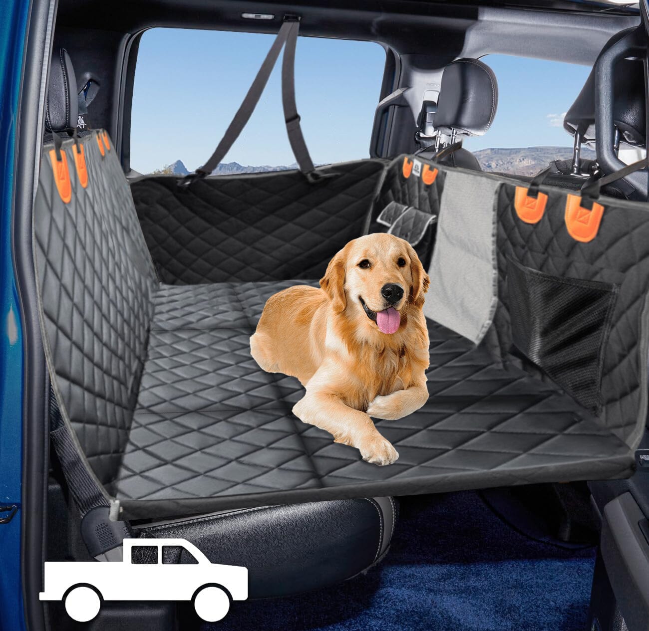 hard bottom seat cover for dogs Mesh Window/Divider Seat cover hammock hardbottom Waterproof Hard bottom backseat extender Backseat extender for Toyota Tacoma Backseat extender for dogs car seat covers