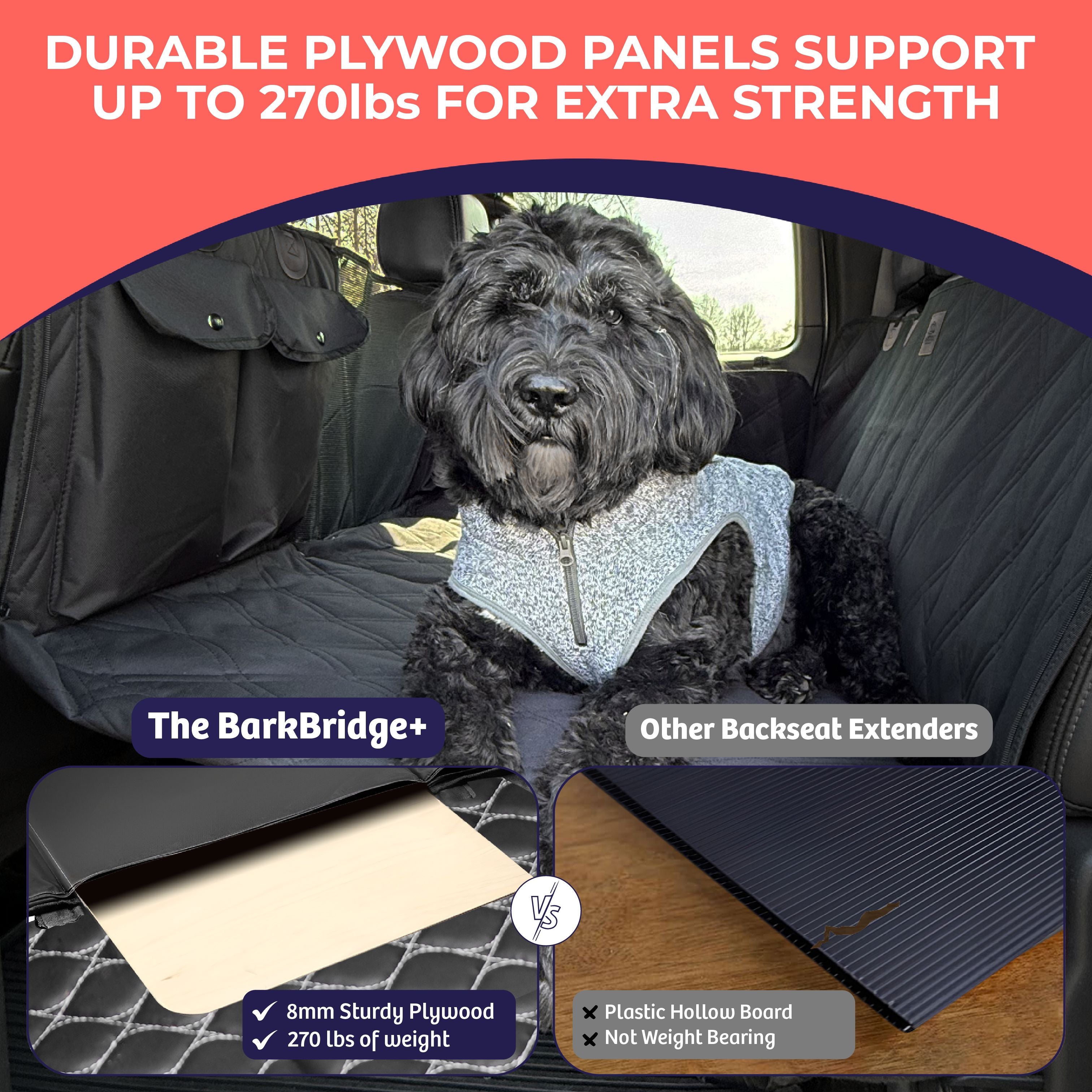 BarkBridge+ - Backseat Extender for Dogs Backseat Extender Roaming Bone Pet Company 